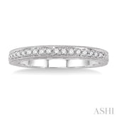1/8 Ctw Round Cut Diamond Wedding Band in 14K White Gold
